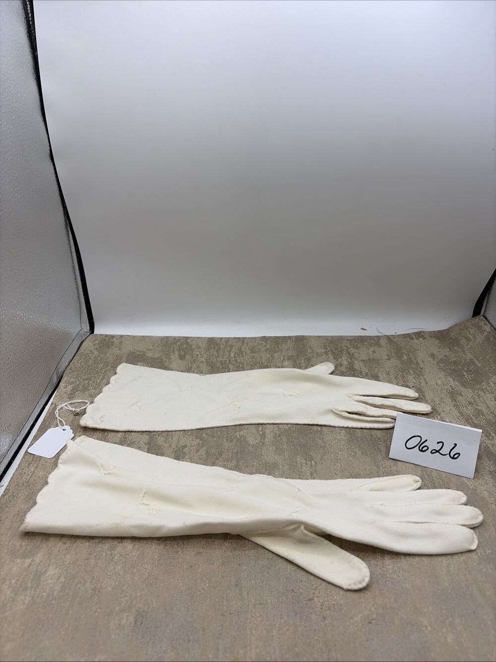 vintage long gloves styled by Van Raalte No Size ivory Colored nylon shilmar